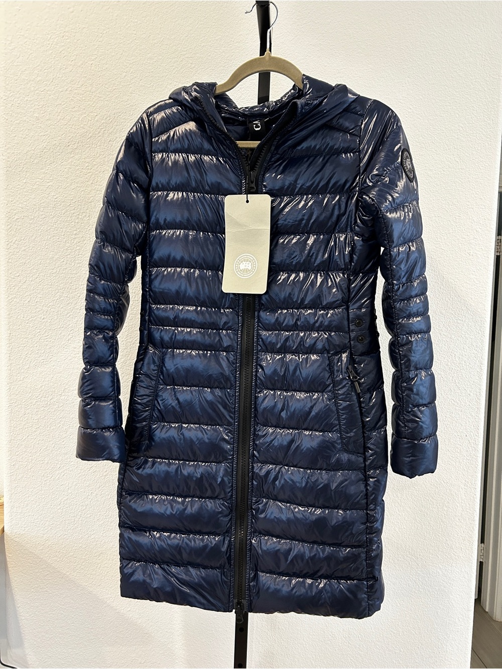 NWT Canada Goose Women Cypress Hooded Jacket Black Disc Navy, Size XS, $1050 - Picture 2 of 16